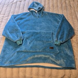 Catalonia Womens Turquoise Oversized Blanket Hoodie Sweatshirt